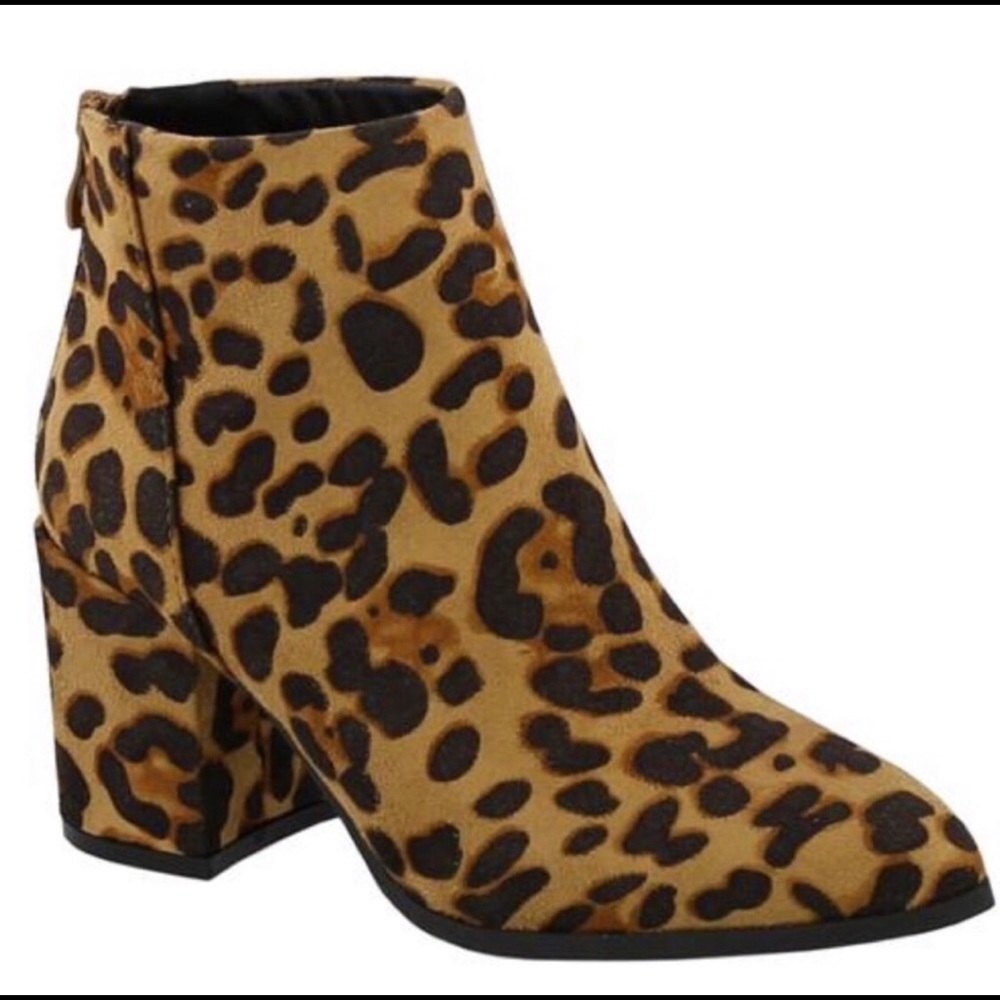 Leopard Printed Bootie Block Heel - image 2